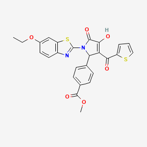 molecular formula C26H20N2O6S2 B12155228 Methyl 4-[1-(6-ethoxybenzothiazol-2-yl)-4-hydroxy-5-oxo-3-(2-thienylcarbonyl)-3-pyrrolin-2-yl]benzoate 