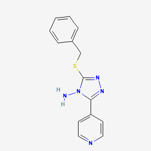 molecular formula C14H13N5S B12155241 3-(benzylsulfanyl)-5-(pyridin-4-yl)-4H-1,2,4-triazol-4-amine 