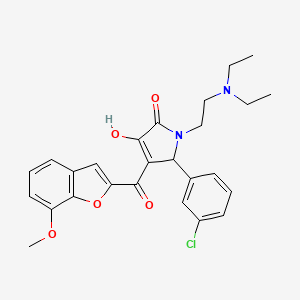 molecular formula C26H27ClN2O5 B12155268 1-[2-(Diethylamino)ethyl]-5-(3-chlorophenyl)-3-hydroxy-4-[(7-methoxybenzo[d]fu ran-2-yl)carbonyl]-3-pyrrolin-2-one 
