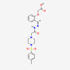 molecular formula C22H26N4O6S B12155274 (2-{(Z)-[2-({4-[(4-methylphenyl)sulfonyl]piperazin-1-yl}acetyl)hydrazinylidene]methyl}phenoxy)acetic acid 