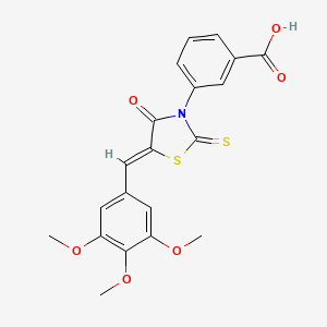 molecular formula C20H17NO6S2 B12155303 3-[(5Z)-4-oxo-2-thioxo-5-(3,4,5-trimethoxybenzylidene)-1,3-thiazolidin-3-yl]benzoic acid 