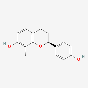 molecular formula C16H16O3 B1215535 2-(4-hydroxyphenyl)-8-methyl-3,4-dihydro-2H-chromen-7-ol CAS No. 75412-98-5