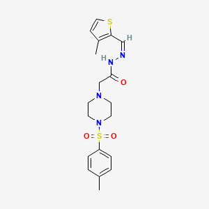 molecular formula C19H24N4O3S2 B12155362 2-{4-[(4-methylphenyl)sulfonyl]piperazin-1-yl}-N'-[(Z)-(3-methylthiophen-2-yl)methylidene]acetohydrazide 