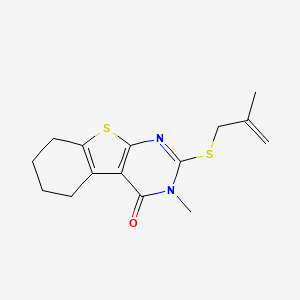 molecular formula C15H18N2OS2 B12155388 3-methyl-2-[(2-methylprop-2-en-1-yl)sulfanyl]-5,6,7,8-tetrahydro[1]benzothieno[2,3-d]pyrimidin-4(3H)-one 