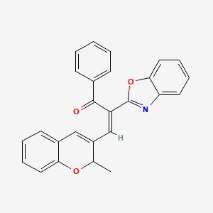 molecular formula C26H19NO3 B12155392 (2Z)-2-(1,3-benzoxazol-2-yl)-3-(2-methyl-2H-chromen-3-yl)-1-phenylprop-2-en-1-one 