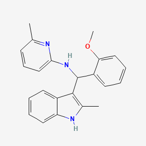 molecular formula C23H23N3O B12155412 N-[(2-methoxyphenyl)(2-methyl-1H-indol-3-yl)methyl]-6-methylpyridin-2-amine 