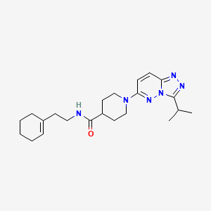 molecular formula C22H32N6O B12155419 N-[2-(cyclohex-1-en-1-yl)ethyl]-1-[3-(propan-2-yl)[1,2,4]triazolo[4,3-b]pyridazin-6-yl]piperidine-4-carboxamide 