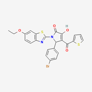 molecular formula C24H17BrN2O4S2 B12155441 5-(4-Bromophenyl)-1-(6-ethoxybenzothiazol-2-yl)-3-hydroxy-4-(2-thienylcarbonyl)-3-pyrrolin-2-one 