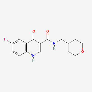 molecular formula C16H17FN2O3 B12155457 6-fluoro-4-hydroxy-N-(tetrahydro-2H-pyran-4-ylmethyl)quinoline-3-carboxamide 