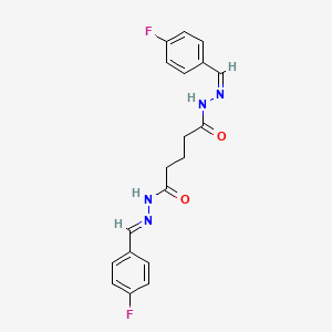 molecular formula C19H18F2N4O2 B12155507 N'-[(1E)-2-(4-fluorophenyl)-1-azavinyl]-N-[(1Z)-2-(4-fluorophenyl)-1-azavinyl] pentane-1,5-diamide 