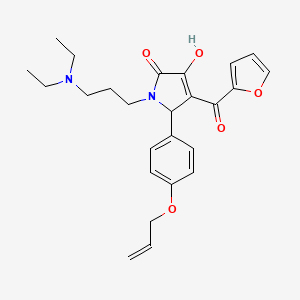 molecular formula C25H30N2O5 B12155509 1-[3-(Diethylamino)propyl]-4-(2-furylcarbonyl)-3-hydroxy-5-(4-prop-2-enyloxyph enyl)-3-pyrrolin-2-one 