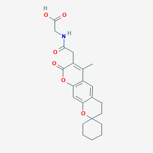 molecular formula C22H25NO6 B12155532 N-[(6'-methyl-8'-oxo-3',4'-dihydro-8'H-spiro[cyclohexane-1,2'-pyrano[3,2-g]chromen]-7'-yl)acetyl]glycine 
