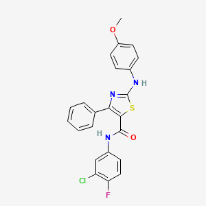 molecular formula C23H17ClFN3O2S B12155612 N-(3-chloro-4-fluorophenyl)-2-[(4-methoxyphenyl)amino]-4-phenyl-1,3-thiazole-5-carboxamide 