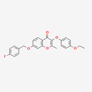 molecular formula C25H21FO5 B12155648 3-(4-ethoxyphenoxy)-7-[(4-fluorobenzyl)oxy]-2-methyl-4H-chromen-4-one 