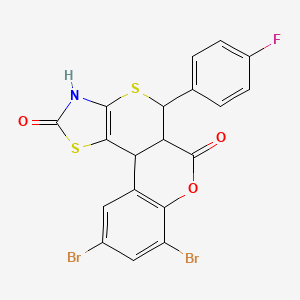 molecular formula C19H10Br2FNO3S2 B12155665 C19H10Br2FNO3S2 