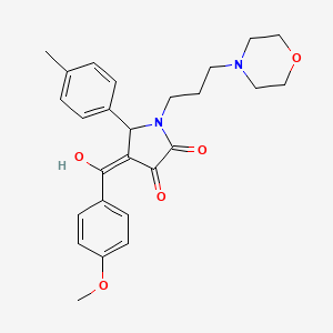 molecular formula C26H30N2O5 B12155666 (4E)-4-[hydroxy(4-methoxyphenyl)methylidene]-5-(4-methylphenyl)-1-[3-(morpholin-4-yl)propyl]pyrrolidine-2,3-dione 