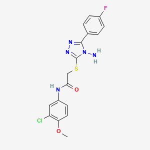 molecular formula C17H15ClFN5O2S B12155690 2-[4-amino-5-(4-fluorophenyl)(1,2,4-triazol-3-ylthio)]-N-(3-chloro-4-methoxyph enyl)acetamide 