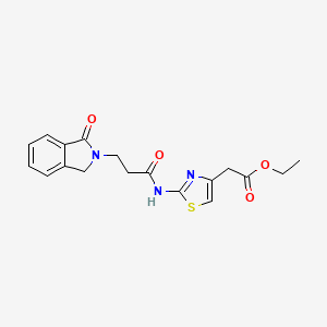 molecular formula C18H19N3O4S B12155715 ethyl (2-{[3-(1-oxo-1,3-dihydro-2H-isoindol-2-yl)propanoyl]amino}-1,3-thiazol-4-yl)acetate 