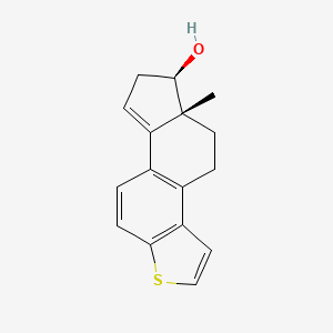 molecular formula C16H16OS B1215572 A-Nor-3-thiaestra-1,5(10),6,8,14-pentaene-17(e)-ol CAS No. 65445-20-7