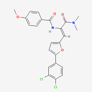 molecular formula C23H20Cl2N2O4 B12155729 N-[(1Z)-1-[5-(3,4-dichlorophenyl)furan-2-yl]-3-(dimethylamino)-3-oxoprop-1-en-2-yl]-4-methoxybenzamide 