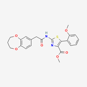 molecular formula C23H22N2O6S B12155738 methyl 2-[(3,4-dihydro-2H-1,5-benzodioxepin-7-ylacetyl)amino]-5-(2-methoxyphenyl)-1,3-thiazole-4-carboxylate 