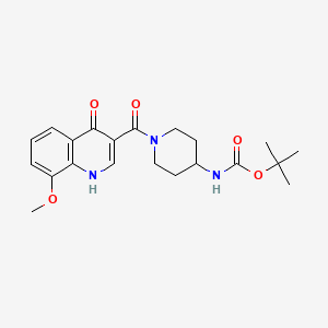 molecular formula C21H27N3O5 B12155742 Tert-butyl {1-[(4-hydroxy-8-methoxyquinolin-3-yl)carbonyl]piperidin-4-yl}carbamate 