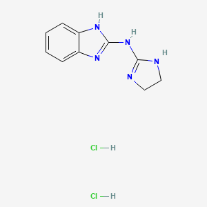 molecular formula C10H13Cl2N5 B1215575 1H-Benzimidazol-2-amine, N-(4,5-dihydro-1H-imidazol-2-yl)-, dihydrochloride CAS No. 41926-69-6