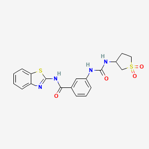 molecular formula C19H18N4O4S2 B12155814 N-[(2Z)-1,3-benzothiazol-2(3H)-ylidene]-3-{[(1,1-dioxidotetrahydrothiophen-3-yl)carbamoyl]amino}benzamide 