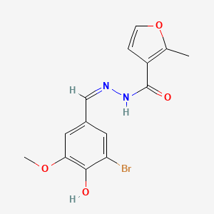 molecular formula C14H13BrN2O4 B12155907 N'-[(Z)-(3-bromo-4-hydroxy-5-methoxyphenyl)methylidene]-2-methylfuran-3-carbohydrazide 