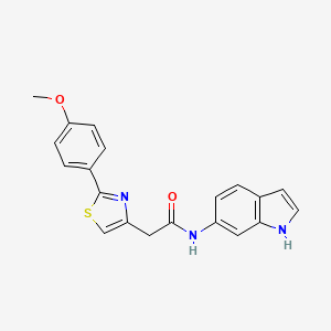 molecular formula C20H17N3O2S B12156021 N-(1H-indol-6-yl)-2-[2-(4-methoxyphenyl)-1,3-thiazol-4-yl]acetamide 
