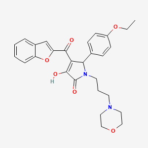 molecular formula C28H30N2O6 B12156115 4-(Benzo[d]furan-2-ylcarbonyl)-5-(4-ethoxyphenyl)-3-hydroxy-1-(3-morpholin-4-y lpropyl)-3-pyrrolin-2-one 
