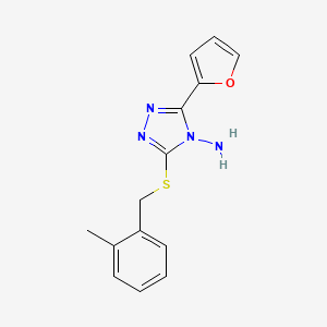 molecular formula C14H14N4OS B12156152 3-(2-Furyl)-5-[(2-methylphenyl)methylthio]-1,2,4-triazole-4-ylamine 