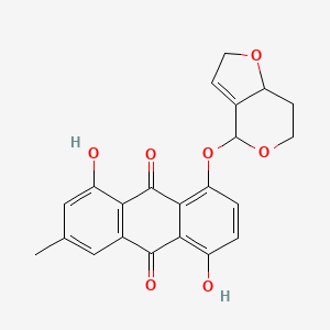 9,10-Anthracenedione, 1,5-dihydroxy-3-methyl-8-((2,6,7,7a-tetrahydro-4H-furo(3,2-c)pyran-4-yl)oxy)-