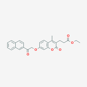 molecular formula C27H24O6 B12156187 ethyl 3-{4-methyl-7-[2-(2-naphthyl)-2-oxoethoxy]-2-oxo-2H-chromen-3-yl}propanoate 