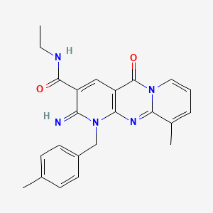 N-ethyl-2-imino-10-methyl-1-[(4-methylphenyl)methyl]-5-oxo-3-dipyrido[3,4-c:1',2'-f]pyrimidinecarboxamide