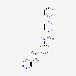 molecular formula C23H23N5O2 B12156299 4-phenyl-N-[3-(pyridin-4-ylcarbamoyl)phenyl]piperazine-1-carboxamide 