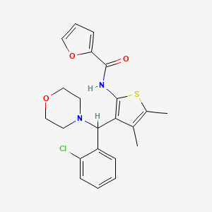 molecular formula C22H23ClN2O3S B12156311 N-{3-[(2-chlorophenyl)(morpholin-4-yl)methyl]-4,5-dimethylthiophen-2-yl}furan-2-carboxamide 