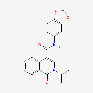 molecular formula C20H18N2O4 B12156327 N-(1,3-benzodioxol-5-yl)-1-oxo-2-(propan-2-yl)-1,2-dihydroisoquinoline-4-carboxamide 