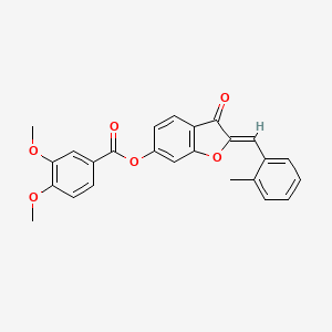 molecular formula C25H20O6 B12156346 (2Z)-2-(2-methylbenzylidene)-3-oxo-2,3-dihydro-1-benzofuran-6-yl 3,4-dimethoxybenzoate 