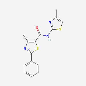 molecular formula C15H13N3OS2 B12156353 4-methyl-N-[(2Z)-4-methyl-1,3-thiazol-2(3H)-ylidene]-2-phenyl-1,3-thiazole-5-carboxamide 