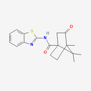 molecular formula C18H20N2O2S B12156378 N-(1,3-benzothiazol-2-yl)-4,7,7-trimethyl-3-oxobicyclo[2.2.1]heptane-1-carboxamide 