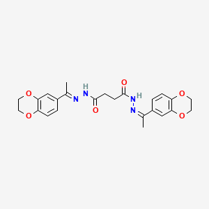 molecular formula C24H26N4O6 B12156407 N'~1~-[(1E)-1-(2,3-dihydro-1,4-benzodioxin-6-yl)ethylidene]-N'~4~-[(1Z)-1-(2,3-dihydro-1,4-benzodioxin-6-yl)ethylidene]butanedihydrazide 