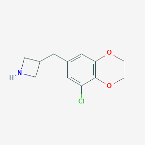 molecular formula C12H14ClNO2 B121565 3-[(8-Chloro-2,3-dihydro-1,4-benzodioxin-6-yl)methyl]azetidine CAS No. 937624-75-4