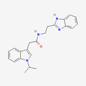 molecular formula C22H24N4O B12156578 N-[2-(1H-1,3-benzimidazol-2-yl)ethyl]-2-(1-isopropyl-1H-indol-3-yl)acetamide 