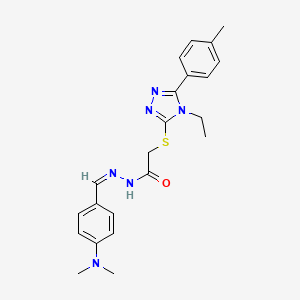 molecular formula C22H26N6OS B12156583 N'-{(Z)-[4-(dimethylamino)phenyl]methylidene}-2-{[4-ethyl-5-(4-methylphenyl)-4H-1,2,4-triazol-3-yl]sulfanyl}acetohydrazide 