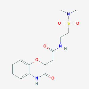 molecular formula C14H19N3O5S B12156601 N-[2-(dimethylsulfamoyl)ethyl]-2-(3-hydroxy-2H-1,4-benzoxazin-2-yl)acetamide 