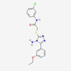 molecular formula C18H18ClN5O2S B12156648 2-{[4-amino-5-(3-ethoxyphenyl)-4H-1,2,4-triazol-3-yl]sulfanyl}-N-(3-chlorophenyl)acetamide 