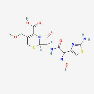 7-[[2-(2-Amino-1,3-thiazol-4-yl)-2-methoxyiminoacetyl]amino]-3-(methoxymethyl)-8-oxo-5-thia-1-azabicyclo[4.2.0]oct-2-ene-2-carboxylic acid