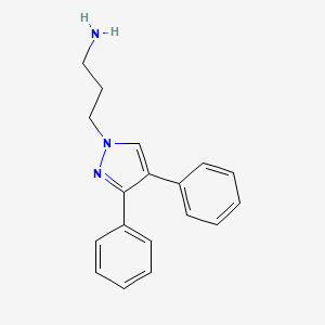 molecular formula C18H19N3 B1215669 3,4-Diphenyl-1H-pyrazole-1-propanamine CAS No. 94483-87-1