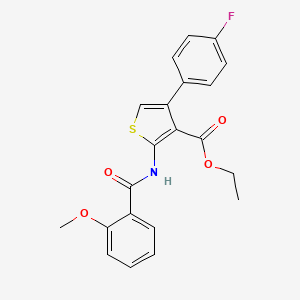 molecular formula C21H18FNO4S B12156730 Ethyl 4-(4-fluorophenyl)-2-(2-methoxybenzamido)thiophene-3-carboxylate 